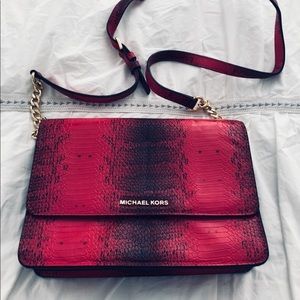 Michael Kors Pink/Black Snake Handbag